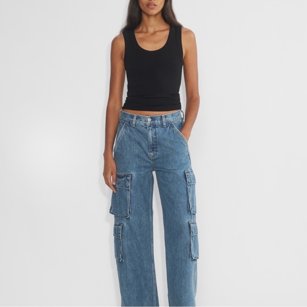 Aritzia Denim Forum the 90s Millie High Rise Cargo Jean Size 23